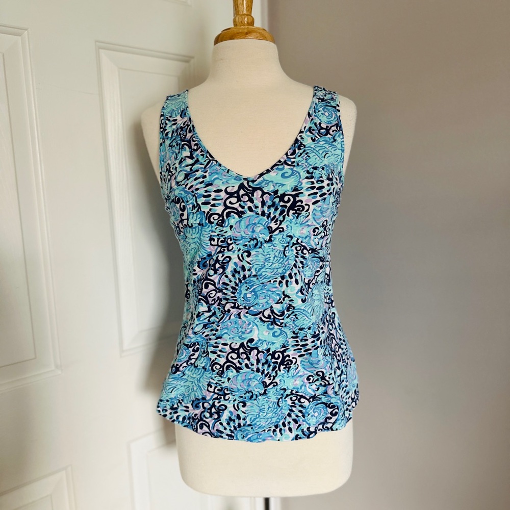 Lilly Pulitzer Gigi Tank Top | Hey Bay Bay Print | Size Small